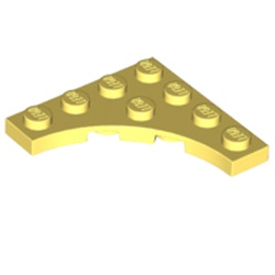 LEGO part 35044 Plate Special 4 x 4 with Curved Cutout in Cool Yellow/ Bright Light Yellow