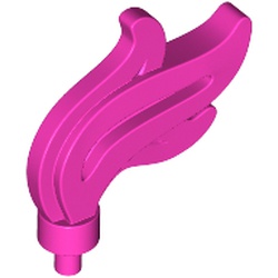 LEGO part 64647 Headwear Accessory Plume / Feather / Flame Triple Point in Bright Purple/ Dark Pink