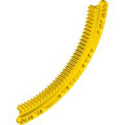 LEGO part 1/4 CIRCLE GEAR RACK 11X11 in Bright Yellow (6400559|43038)
