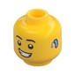 Minifig Head, Hearing Aid, Smile Showing Teeth Print