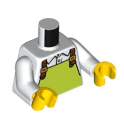 LEGO part 973c27h01pr6174 MINI UPPER PART, NO. 6174 in White