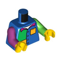 LEGO part 973e118pr6176 MINI UPPER PART, NO. 6176 in Bright Blue/ Blue