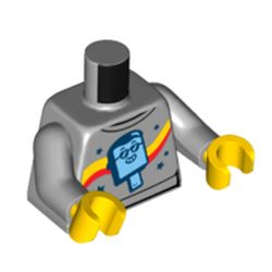 LEGO part 973c14h01pr6178 MINI UPPER PART, NO. 6178 in Medium Stone Grey/ Light Bluish Gray