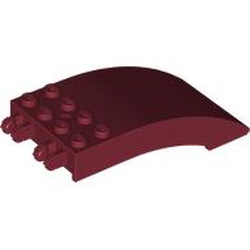 LEGO part 46413 Windscreen 8 x 4 x 2 Curved [2 Dual-Fingered Click Hinges] in Dark Red