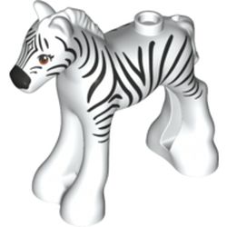 LEGO part 11241pr0009 Animal, Horse / Foal, with Black Zebra Print in White