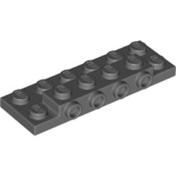 LEGO part 72132 PLATE 2X6X2/3 W 4 HOR. KNOB in Dark Stone Grey / Dark Bluish Gray