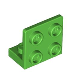 LEGO part 99207 Bracket 1 x 2 - 2 x 2 Inverted in Bright Green