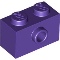 LEGO part 86876 Brick Special 1 x 2 with 1 Center Stud on 1 Side in Medium Lilac/ Dark Purple