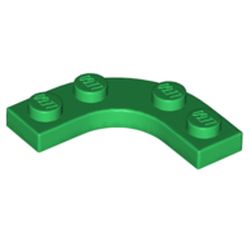 LEGO part 68568 Plate Round Corner 3 x 3 with 2 x 2 Round Cutout in Dark Green/ Green