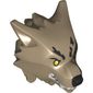 Minifig Head Special, Werewolf with Black Nose, White Teeth and Fangs and Yellow Eyes Print