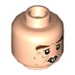 Minifig Head Peter Pettigrew, Dark Brown Large Bushy Eyebrows, 2 Large Front Teeth, Open Mouth / Closed Mouth Print