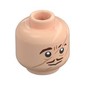 Minifig Head Remus Lupin, Brown Eyebrows and Moustache, Large Scar, Neutral / Yellow Eyes with Open Mouth Print