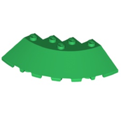 LEGO part 95188 Brick Round Corner 6 x 6 with 33° Slope and Facet Cutout in Dark Green/ Green