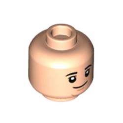 LEGO part 3626cpr3849 Minifig Head Kevin Malone, Closed Mouth Smile print in Light Nougat