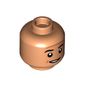 Minifig Head Oscar Martinez, Reddish Brown Contour Lines, Slight Smile with Thin Open Mouth / Serious print