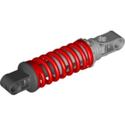 LEGO part 79717c02 Technic Shock Absorber L with Red Spring in Medium Stone Grey/ Light Bluish Gray