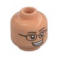Minifig Head, Black Glasses, Open Mouth Teeth Smile/Smirk print