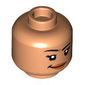 Minifig Head Sammy, Eyelashes, Dark Orange Lips, Open Mouth Smile / Closed Mouth Smirk Print