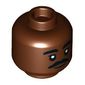 Minifig Head, Thick Eyebrows, Moustache, Smile print