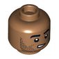 Minifig Head, Black Stubbled Beard, Worried Crooked Smile/Smirk, Raised Eyebrow print