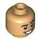 Minifig Head, Raised Eyebrow, Mean Smile print