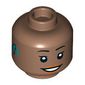 Minifig Head, Eyelashes, Dark Turquoise Hearing Aid, Smile, Teeth print
