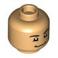 Minifig Head, Dark Brown Eyebrows, Nervous Smile/Grint print