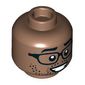 Minifig Head, Black Glasses, Stubbled Beard, Big Smile/Small Smile print