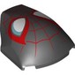 Slope Curved 4 x 5 x 1 2/3 with Black and Red Spider-Man Face print