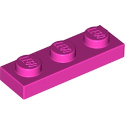 LEGO part 3623 Plate 1 x 3 in Bright Purple/ Dark Pink