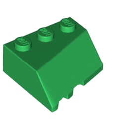 LEGO part 48165 Wedge Sloped 45° 3 x 3 Right in Dark Green/ Green
