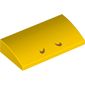Slope Brick Curved 2 x 4 x 2/3 No Studs, with Bottom Tubes and Medium Nougat Markings (Nostrils) Print
