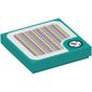 Tile 2 x 2 with Clock in Rounded Border and Barcode Print (Sticker)
