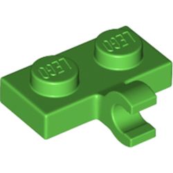 LEGO part 11476 Plate Special 1 x 2 with Clip Horizontal on Side in Bright Green
