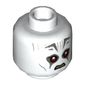 Minifig Head Grand Inquisitor, Red Eyes, Dark Bluish Gray Markings Print