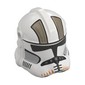 Helmet Clone Trooper Phase 2, Closed Front, Holes for Visor with Dark Tan Markings, Orange 'Teeth' print