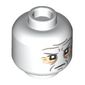 Minifig Head Darth Vader, Dark Tan Wrinkles and Scars, Light Nougat Eyeshadow Print