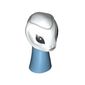Minifig Head Special, Long Neck, Kaminoan with Sand Blue Neck, Black Eyes, Dark Bluish Grey Line on Top print
