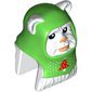 Minifig Head Special, Ewok with Molded Bright Green Hood, Red Christmas Tree, Snowflakes print