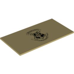 Tile 8 x 16 with Bottom Tubes and Black Hogwarts Crest print