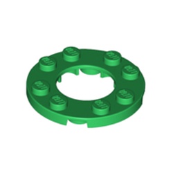 LEGO part 11833 Plate Round 4 x 4 with 2 x 2 Hole in Dark Green/ Green