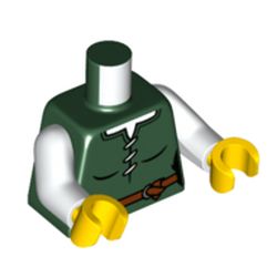 LEGO part 973c27h01pr6228 MINI UPPER PART, NO. 6228 in Earth Green/ Dark Green