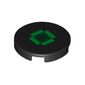 Tile Round 2 x 2 with Green Pixelated Eye print