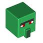 Minifig Head Special, Cube with Nose and Villager Face with Red Eyes Print