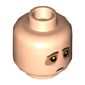 Minifig Head Haunted Mansion Butler, Dark Brown Eyebrows, Nougat Eyeshadows, Sad Print