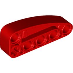 LEGO part 80286 Technic Beam 2 x 5 L-Shape with Quarter Ellipse Thick in Bright Red/ Red