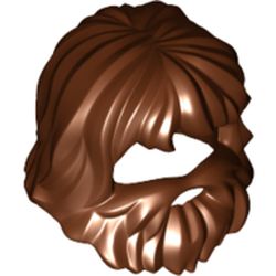 LEGO part WIG W/ BEARD NO. 1 in Reddish Brown (6407164|86396)