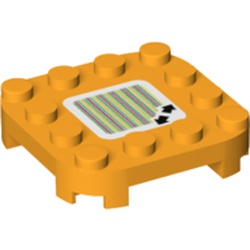 LEGO part 66792pr0193 PLATE, 4X4X2/3, W/ STICKER, NO. 193 in Flame Yellowish Orange/ Bright Light Orange