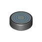 Tile Round 1 x 1 with White/Medium Blue Circles print