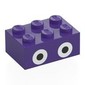 Brick 2 x 3 with Two White and Black Circles (Nabbit Eyes) Print